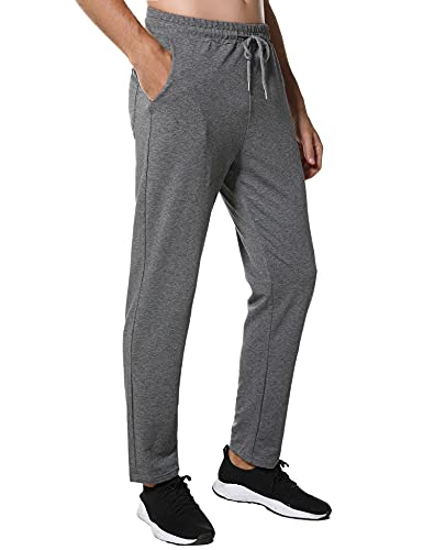 Wayleb Pantalon Chandal Hombre Algodón Pantalones Deporte Invierno Larga Pantalon Jogger Cintura Elástica con Bolsillos de Cremallera Running Fitness