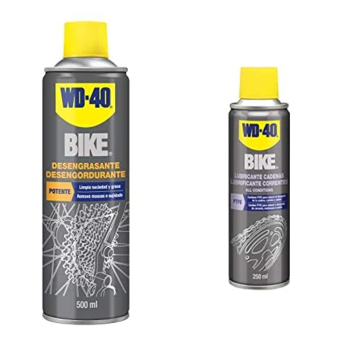 WD-40 Bike - Desengrasante Cadenas Bicicleta-Spray 500Ml + Bike- Lubricante De Cadenas De Bicicleta Para Todo Tipo De Condiciones Y Ambientes- Spray 250Ml