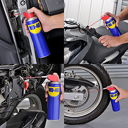 WD-40 Producto Multi-Uso Doble Acción- Spray 500ml-Aplicación amplia o precisa. Lubrica, Afloja, Protege del óxido, Dieléctrico, Limpia metales y plásticos y Desplaza la humedad