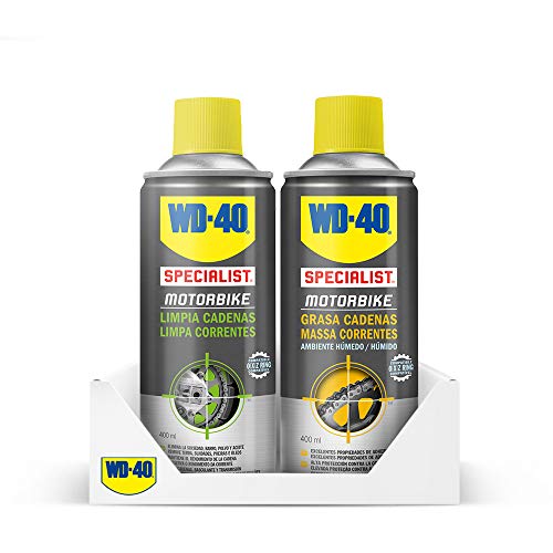 Wd 40 - Wd40 Specialist Motorbike - Pack Spray Limpiacadenas 400Ml + Grasa De Cadenas 400Ml Moto Motorcycle Accesories