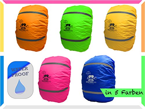 WeatherMan Funda de Mochila niños cartera I Protector De Lluvia, Impermeable I Escuela, kindergarten, parvulario