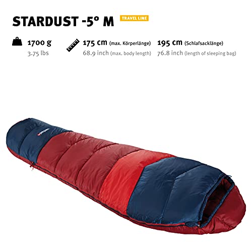 Wechsel Stardust Saco de Dormir Momia Unisex Adulto -5° M, Rojo/Azul