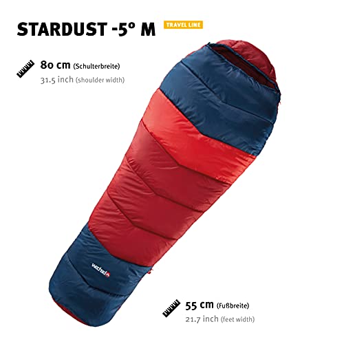 Wechsel Stardust Saco de Dormir Momia Unisex Adulto -5° M, Rojo/Azul