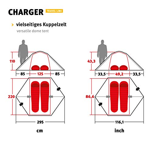 Wechsel Tents Charger - Travel Line - Tienda de campaña para 2 Personas, Color marrón