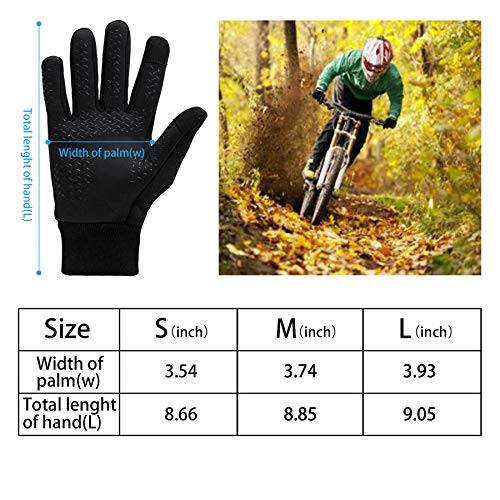 Weelth Guantes Running Pantalla Táctil,Guantes Antideslizantes a Prueba de Viento,Guantes de Invierno para Ciclismo