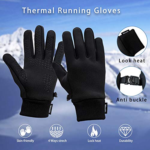 Weelth Guantes Running Pantalla Táctil,Guantes Antideslizantes a Prueba de Viento,Guantes de Invierno para Ciclismo