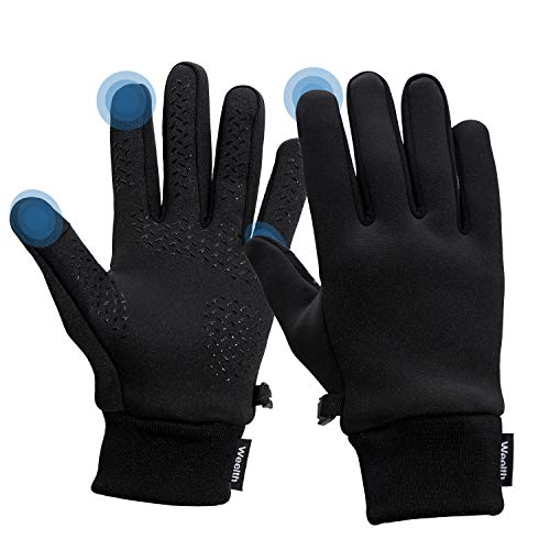 Weelth Guantes Running Pantalla Táctil,Guantes Antideslizantes a Prueba de Viento,Guantes de Invierno para Ciclismo