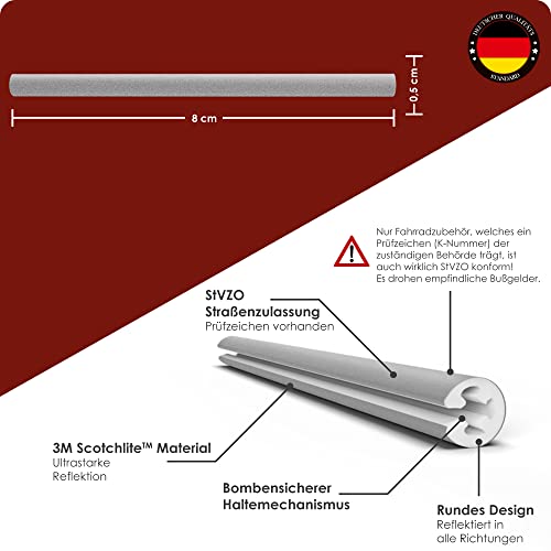 WEIDEBACH® Juego de 72 reflectores para radios de bicicleta, homologados por la StVZO, para radios de bicicleta, para máxima visibilidad en el tráfico, reflectores para radios de todo tipo.