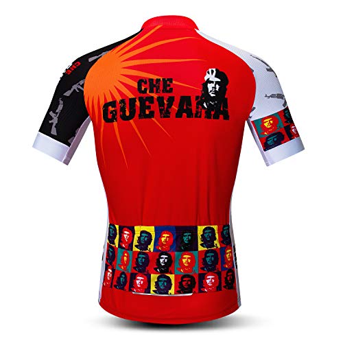 Weimostar Camisetas de Ciclismo para Hombre Camisetas de Ciclismo de Manga Corta con Cremallera Completa Ropa de Bicicleta Rusia Rojo L