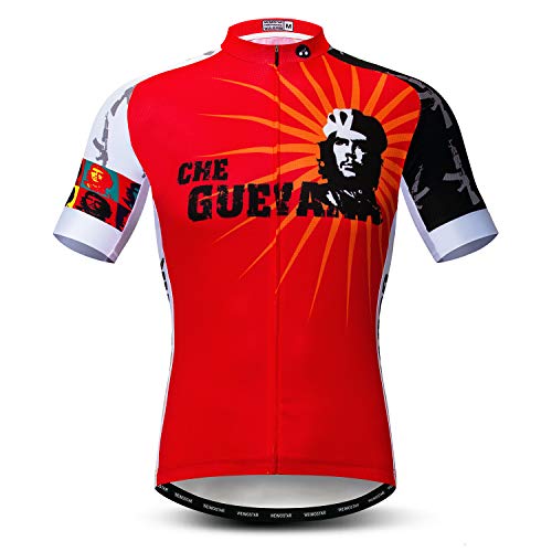Weimostar Camisetas de Ciclismo para Hombre Camisetas de Ciclismo de Manga Corta con Cremallera Completa Ropa de Bicicleta Rusia Rojo L