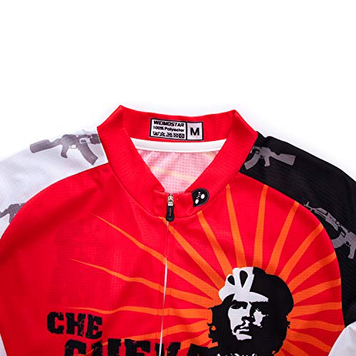 Weimostar Camisetas de Ciclismo para Hombre Camisetas de Ciclismo de Manga Corta con Cremallera Completa Ropa de Bicicleta Rusia Rojo L