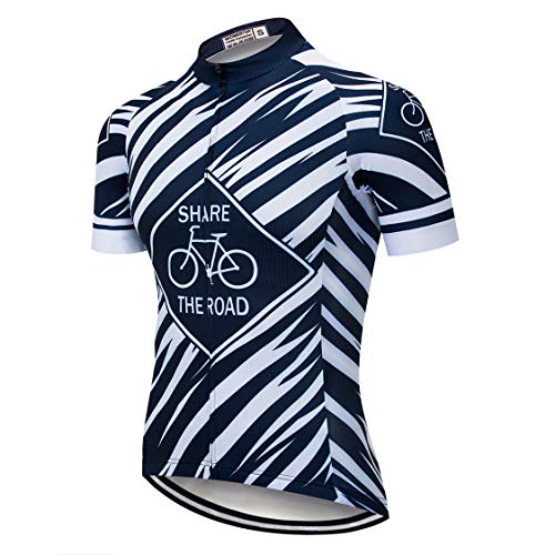 Weimostar - Maillot de ciclismo de manga corta para hombre, con cremallera completa