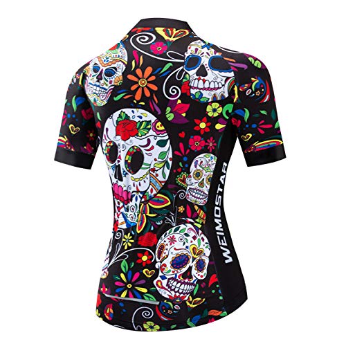 Weimostar - Maillot de ciclismo para mujer, ideal para modalidad de montaña y carretera (transpirable, manga corta), Mujer, 1, L