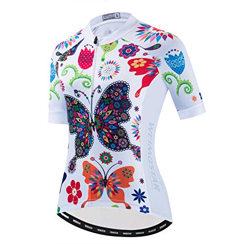 Weimostar - Maillot de ciclismo para mujer, ideal para modalidad de montaña y carretera (transpirable, manga corta), Mujer, 108, S