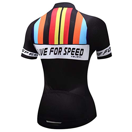 weimostar - Maillot de ciclismo para mujer, perfecto para ciclismo de montaña, de manga corta, ideal para verano, Mujer, 81, L for Chest 34-36"