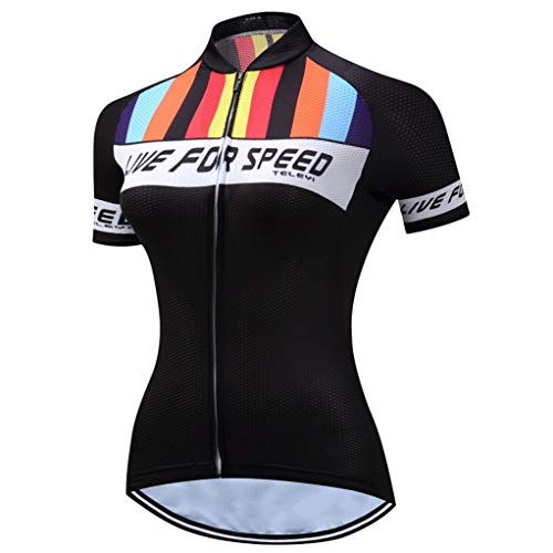 weimostar - Maillot de ciclismo para mujer, perfecto para ciclismo de montaña, de manga corta, ideal para verano, Mujer, 81, L for Chest 34-36"