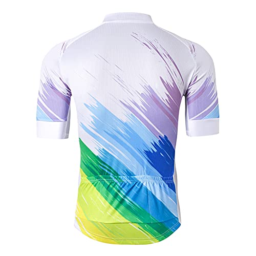 weimostar Manga corta Ciclismo Jersey Hombres Cremallera Completa Bicicleta Camisa Correr Top Bicicletas Ropa, 350, 3XL