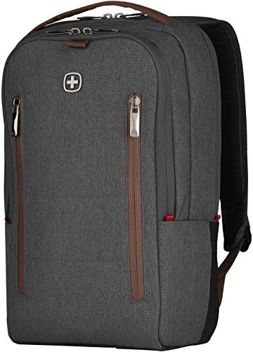 Wenger 606489 City Upgrade 16" 2 - Piece Laptop Backpack, Padded Laptop Compartment and Cross Body Bag in Grey, 15 L