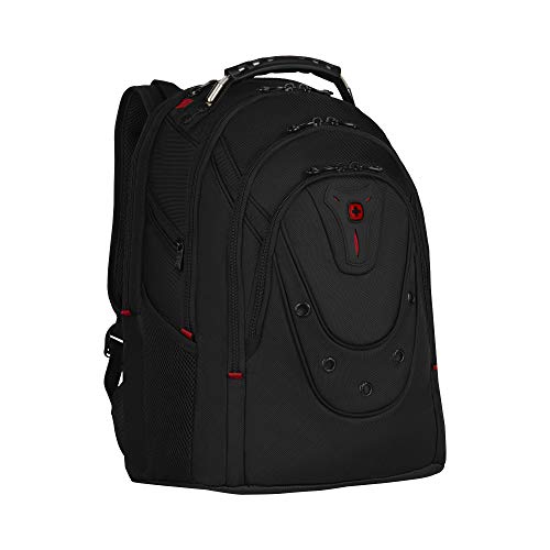 Wenger 606493 IBEX BALLISTIC DELUXE 14"/16" Expandable Laptop Backpack, Padded laptop compartment with SmartCharge USB Port In Black {26 Litres}