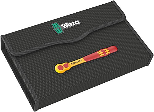 Wera 05004970001 8100 SB VDE 1 Juego de carraca Zyklop, aislado, con palanca de conmutación, con arrastre de 3/8", métrico, 17 piezas