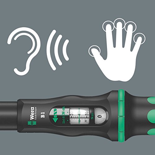 Wera 05075610001 Llave dinamométrica con carraca reversible Click-Torque B 1, 3/8 pulgada, 10 - 50 Nm, 3/8", 10 - 50 Nm