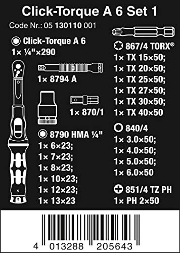 Wera 05130110001 Juego De Llaves Dinamométricas