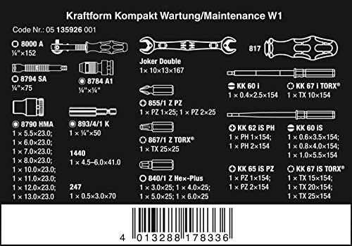 Wera 05135926001 Juego de herramientas de mantenimiento, W1, 35 piezas, Negro