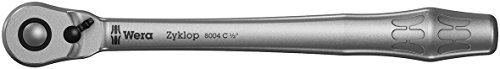 Wera Carraca 8004 C Zyklop Metal, Cuadradillo de 1/2" y con Palanca de Inversión de Giro, 5.1 cm, Cromo