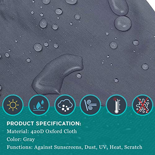 WES Cama plegable a prueba de polvo cubierta protectora para interior exterior ajustable impermeable protector multifuncional cubierta (gris)