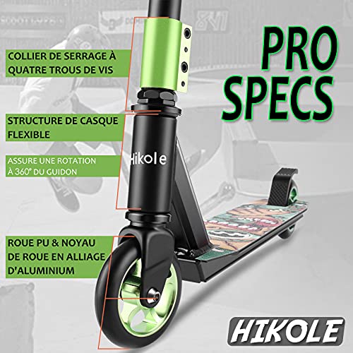 WeSkate Scooter Freestyle Niños y Adultos Patinete Freestyle Giratorio de 360 Grados con Plataforma Antideslizante 85cm 7 Años o más