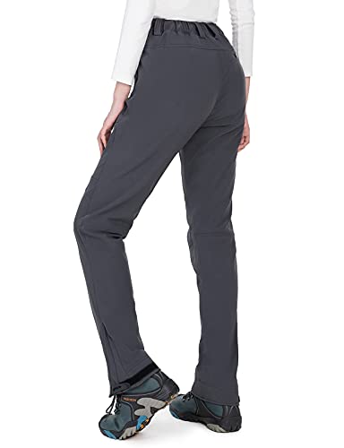 Wespornow Pantalones Termicos Impermeables Mujer de Trabajo-Trekking-Deporte-Vestir-Jogger-Senderismo Montaña Elasticos para el Frio y para Adelgazar(Gris,XL)