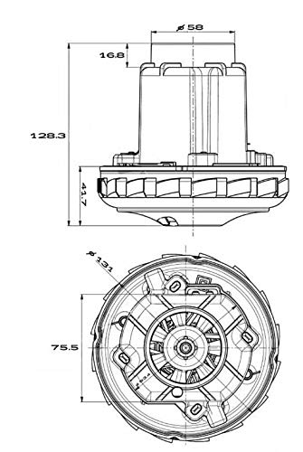 Wessper Motor de aspiración Domel 467.3.402-5 467.3.402-6, turbina de aspiración de 1200 W, Apto para Kärcher NT25/1, WD 5.200, WD 5.400, WD 5.600 Nilfisk Alto Attix 30, 40, 50 como 4.624-034.0