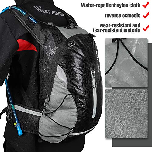 West Biking Mochila de ciclismo transpirable de 16 l para hombre y mujer, ultraligera para ciclismo, con cubierta para lluvia, para senderismo, escalada, camping, senderismo, montañismo