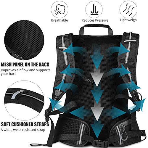 West Biking Mochila de ciclismo transpirable de 16 l para hombre y mujer, ultraligera para ciclismo, con cubierta para lluvia, para senderismo, escalada, camping, senderismo, montañismo