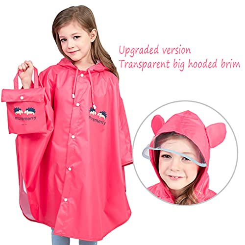 Wetry Poncho Lluvia Niña Niño Chubasquero Infantil Ligero 100% Impermeable Chaqueta Poncho Impermeable Bebe Capa de Lluvia para Niños y Niñas Adolescentes 75-170cm