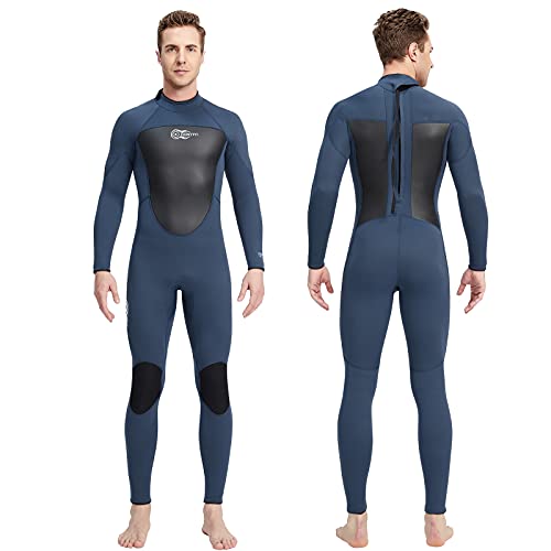 Wetsuits Traje de Neopreno 3 mm AONYIYI Ultra Elástico Atrás Cremallera Cálido Traje de Buceo Completo para Hacer Snorkel Buceo Natación Surf