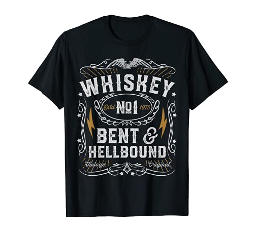 Whisky Bent And Hellbound Country Music Biker Bourbon Regalo Camiseta