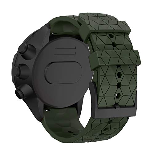 WIIKAI Compatible con SUUNTO 9 Baro/SUUNTO 9 Correas para Relojes, Correa de Pulsera de Reemplazo(Ejército Verde).