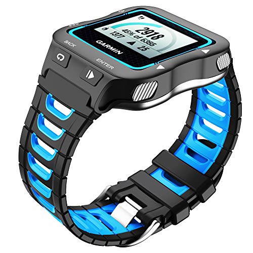 WIIKAI Correa de Repuesto para Reloj, Compatible con Garmin Forerunner 920XT, Correa de Reloj de Silicona. (Negro)…