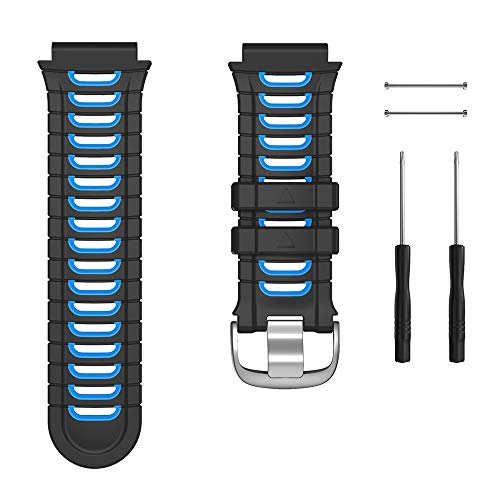 WIIKAI Correa de Repuesto para Reloj, Compatible con Garmin Forerunner 920XT, Correa de Reloj de Silicona. (Negro)…
