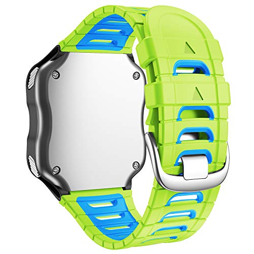 WIIKAI Correa de Repuesto para Reloj, Compatible con Garmin Forerunner 920XT, Correa de Reloj de Silicona (Verde Azul)…