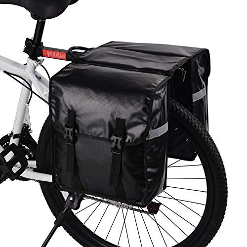 WILDKEN Alforjas para Portaequipajes de Bicicleta, Bolsas Traseras para Bicicletas MTB Sillines Pannier Bag Impermeable Bicicleta Carretera Asiento Trasero (Negro)