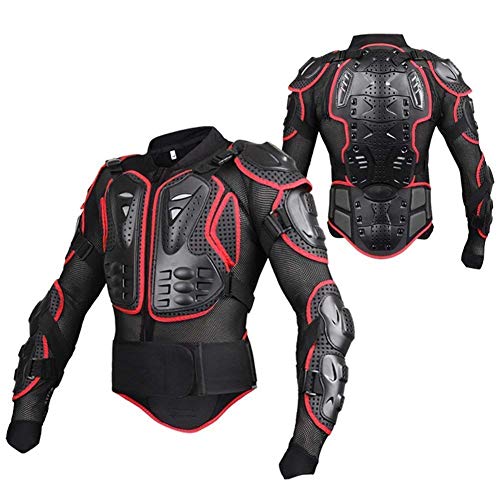 WILDKEN Chaqueta de Protección para Motocross Motos Ropa Protectora de Cuerpo Armadura Completo Profesional de Motocicleta Deportiva para Hombres Columna Vertebral Hombro Mujer Pecho (Rojo, XXXL)