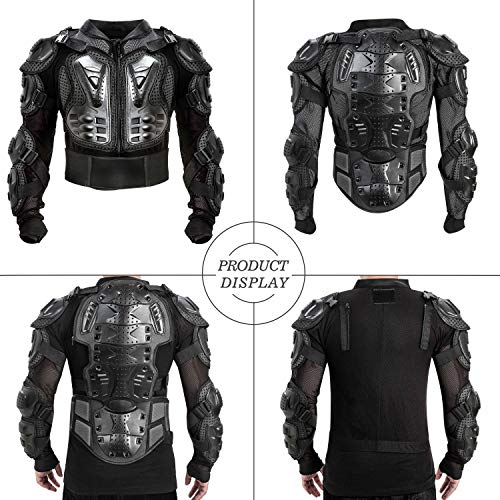 WILDKEN Chaqueta de Protección para Motocross Motos Ropa Protectora de Cuerpo Armadura Completo Profesional de Motocicleta Deportiva para Hombres Columna Vertebral Hombro Mujer Pecho (Negro, M)