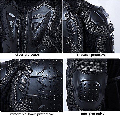 WILDKEN Chaqueta de Protección para Motocross Motos Ropa Protectora de Cuerpo Armadura Completo Profesional de Motocicleta Deportiva para Hombres Columna Vertebral Hombro Mujer Pecho (Negro, M)