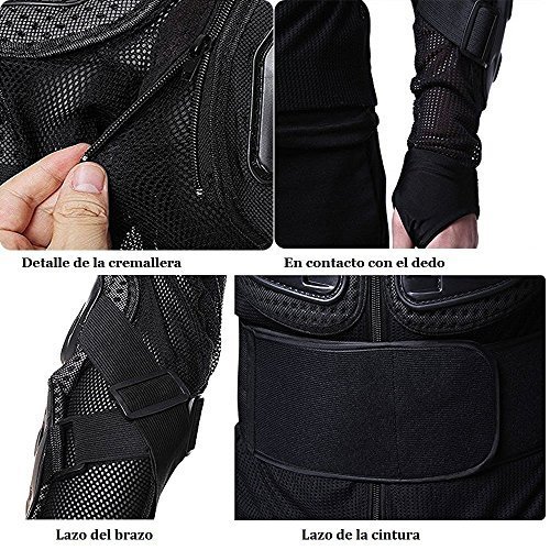 WILDKEN Chaqueta de Protección para Motocross Motos Ropa Protectora de Cuerpo Armadura Completo Profesional de Motocicleta Deportiva para Hombres Columna Vertebral Hombro Mujer Pecho (Negro, M)