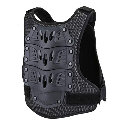 WILDKEN Protección del Pecho Chicos Chaleco de moto para Niños Peto Racing Guard con protectores de Espalda para Motocross Patinaje Patín Esquí Snowboard (Negro, M)