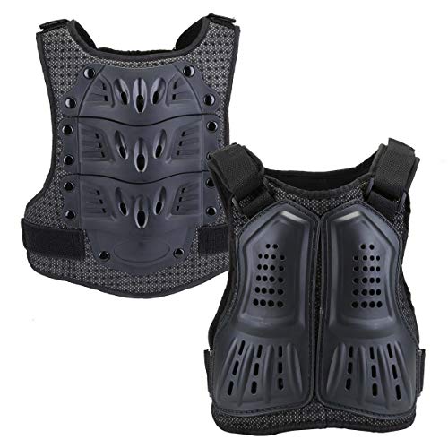 WILDKEN Protección del Pecho Chicos Chaleco de moto para Niños Peto Racing Guard con protectores de Espalda para Motocross Patinaje Patín Esquí Snowboard (Negro, M)