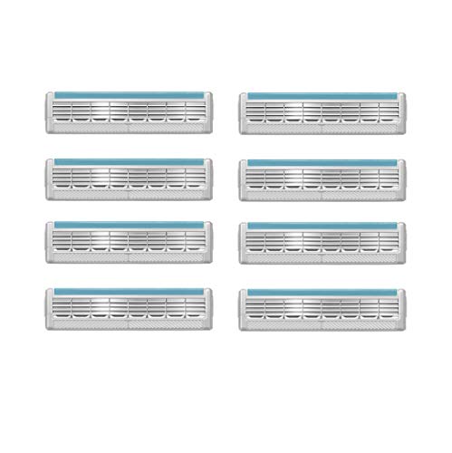 Wilkinson Sword Quattro Titanium Sensitive - 8 Recambios de Cuchillas de Afeitar de 4 Hojas de Titanio con Banda Lubricante de Aloe Vera