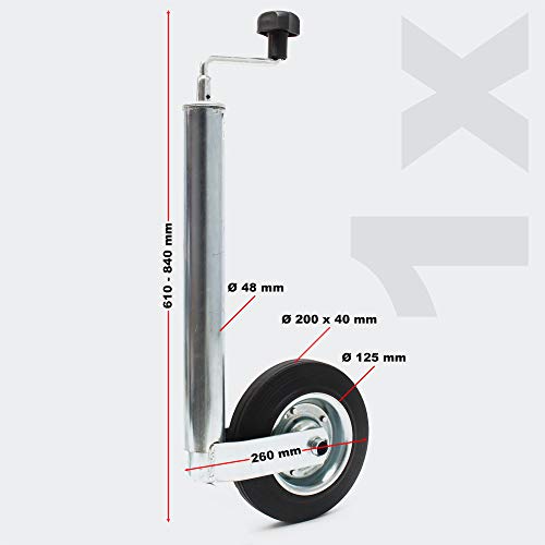 WilTec Apoyo para remolques y caravanas Set 10 Unidades Rueda de Apoyo con Abrazadera 150kg Accesorios